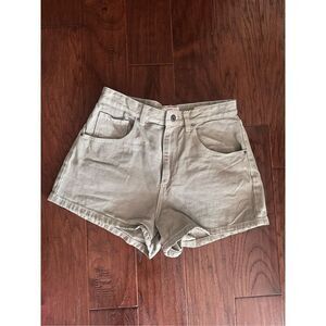 Cotton On High Rise Mom Shorts Olive Green